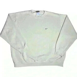Vintage 90s Nike light beige/cream crewneck sweatshirt size XXL